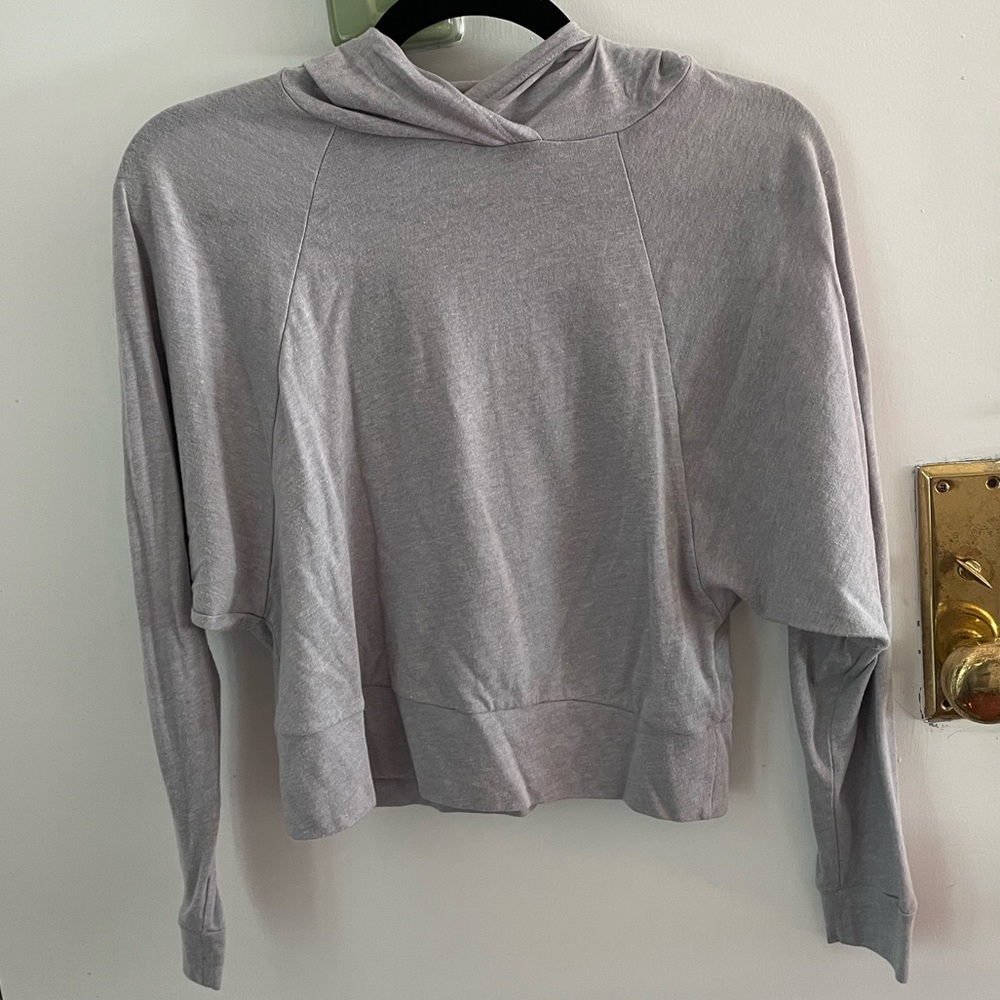 Beyond Yoga: Light Gray Cropped Hoodie - Size XS